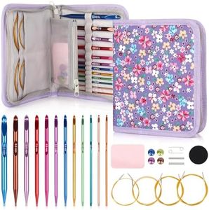 Coopay Tunisian Crochet Hooks Set, 12-Size (3.0mm-10.0mm) Interchangeable Crochet Hooks with 4 Cables (40/60/80/100cm), Smooth & Ergonomic, Perfect for Crocheting Blankets, Dolls, Shawls - Ideal Gifts