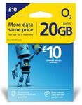 O2 SIM Card UK & EUROPE (ROAM FREE) PREPAID PAYG £10 Bundle - 8GB + 12GB FREE DATA + Unltd Texts & Mins + International Calling Option - (Love2surf RETAIL PACK)