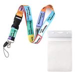 1pcs Neck Lanyard with Clear Badge ID Card Holder for Office Exhibitions School Equation Printed Personalised Neck Strap Lanyard for Phone ID Badge Holder Keys by RuiChy