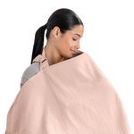 Comfy Cubs Nursing Cover for Baby Breastfeeding - 100% Muslin Cotton, Soft & Breathable Cotton, Breastfeeding Pumping Cover for Mom, with Rigid Hoop - Privacy Unisex Lightweight Covers Wrap (Blush)