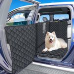 URPOWER XL Floor Dog Hammock Cover for Truck with Flip Up Rear Seats, Waterproof Dog Back Seat Floor Cover with Door Protector & Pet Seat Belt for Crew Cab Trucks, Pet Truck Accessories for F150 etc.