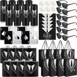 Bokon 48 Pcs Groomsmen Gifts for Men Stainless Steel Tuxedo Flask Groomsmen Gauge Glasses Poker Bottle Opener Groomsman Gift Bag Sunglasses with Cards for Wedding Bachelor Party Favors