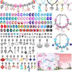 180 Pcs Charm Bracelet Making Kit for Girls, Mckanti Unicorn Mermaid Crafts Gifts Set Charm Bracelets Kit DIY Jewelry Making Supplies with Beads, Pendant, Bracelets, Necklace Cords for Teens Girls