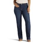 Lee Women's Plus Size Instantly Slims Classic Relaxed Fit Monroe Straight Leg Jean, Ellis, 22 Petite