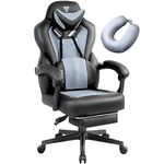 Vigosit Gaming Chair PRO, Ergonomic Gaming Chairs for Adults Heavy People, Reclining Office Desk Computer Chair with Footrest and Lumbar Support, Big and Tall Mesh Gamer Chair with Cushion (Grey)