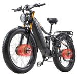 shengmilo S600 Full suspension Electric Bike for adult, 26inch 3.0 Fat Tire 7speed Electric Mountain Bike, 48V17.5Ah removable Battery,three riding modes ebike Dual motors
