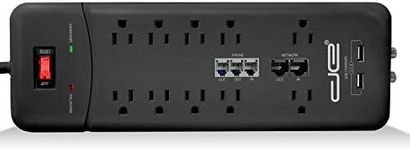 Digital Energy 10-Outlet Straight Plug 4050 Joules Heavy Duty Surge Protector Power Strip, 8 Foot Long Extension