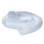 POWERTEC 70239 PVC Dust Collection Hose (6 Inch x 5 Feet) | Left Spiral Flexible Clear View Heavy Duty PVC Hose