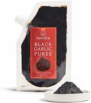 Homtiem Black Garlic Puree 150g. (Made from Solo Black Garlic 100%), Whole Black Garlic Fermented for 90 Days, Non-GMOs, High in Antioxidants, Ready to Eat for Snack Healthy, Healthy Recipes.