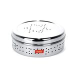 Sumeet Stainless Steel Hole Puri Dabbas/Sprout Maker/Flat Canisters With Air Ventilation Size No. 12-20.4Cm Dia, Beige