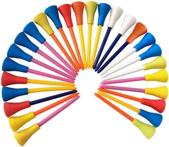 30PCS 83MM Golf Tees Multi Color Plastic With Rubber Cushion Top for Stability