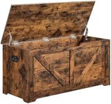 VASAGLE Storage Chest, Storage Trunk with 2 Safety Hinges, Storage Bench, Shoe Bench, 15.7 x 39.4 x 18.1 Inches, Rustic Brown ULSB060T01