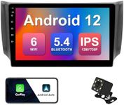 2+32G 10.1-inch Android 12 Car Stereo for Nissan Sentra 2013-2017 IPS Touchscreen Screen Car Radio with WiFi 6 Carplay & Android Auto Support Backup Camera GPS FM Navi Bluetooth 5.4 SWC