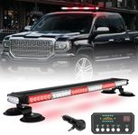 XRIDONSEN 28.4" 80 LED Roof Top Emergency Lights Red White Strobe Light Bar Firefighter Lights Warning Flashing Safety First Responder Lights w/Controller Magnetic Mount for Vehicles POV Fire Trucks