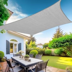 KANAGAWA 24'X24' Grey Sun Shade Sail Curved Rectangle