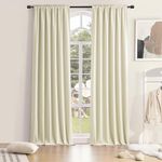 DONREN Patio Door 108 Inches Long Curtain Panels - Ceiling to Floor Extra Long Drape Curtains Window Treatment for Sliding Glass Door (Beige,2 Pieces,W 52 x L108 inches)