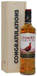 The Famous Grouse Finest Blended Scotch Whisky, 70cl in a Congratulations Celebration Wooden Gift Box - Scottish Malt Whisky Gift