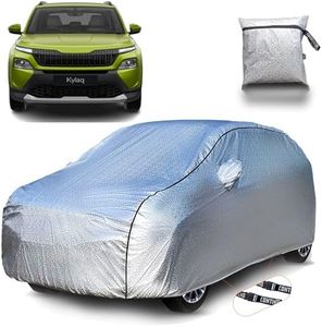 Continental [SilverGuard] Dual Belts Extra Protection Skoda Kylaq Car Cover (2024-2026) Build with Triple Stitched,Waterproof & Dustproof Car Cover for Kylaq (Metallic Silver).