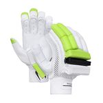 WHITEDOT SPORTS Whitedot Pu Astral Cricket Batting Gloves, White, Suitalble For Mens Right Hand, Large