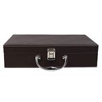 PANKATI Wrist Watch Storage Organizer Box Case With Faux Leather With Handle, Black