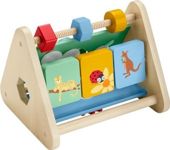 Fisher-Price Baby Toy Wooden Activity Triangle, 2-Sided Wood Fine Motor Play for Infants Ages 6+ Months