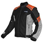 Allextreme TURBO Bike Riding Jacket Mesh Fabric Racer Motorcycle Armour Back Elbows Shoulders Protection with All Season Night Visibility Sticker for Men (2XL, ORANGE)