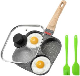 MyLifeUNIT Egg Pan, 4-Cup Egg Frying Pan with Lid, Nonstick Aluminium Alloy Egg Cooker for Breakfast, Pancake, Burger, Sandwiches, Suitable for Gas Stove & Induction Cookware