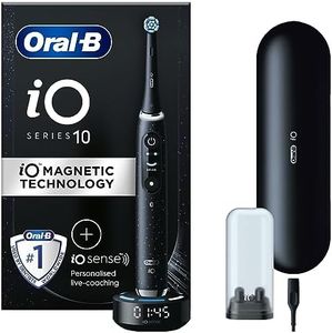Oral-B iO10 Electric Toothbrushes For Adults, Gifts For Women / Men, 1 Handle, 1 Ultimate Clean Toothbrush Head, Charging Travel Case, 7 Modes, 2 Pin UK Plug, Cosmic Black, Oral B IO Toothbrush