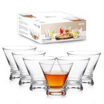 WOTOR Stemless Martini Glasses Set of 6, 8oz Cocktail Glass Set, Fancy Modern Martini Cups for Bar, Short and Small Margarita glasses