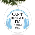 Hiagkmet Can't Hear You I'm Gaming 2024 Gaming Gifts for Men Boyfriend Gamer Lovers, 2024 Birthday Gaming Ceramic Hanging Ornament