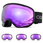 Odoland Photochromic Ski Goggles for Sunny and Cloudy Days, Anti-Fog OTG UV400 Protection Snowboard Goggles for Unisex Adult Men Women Youth, Helmet Compatible for Skiing Snowboard BA