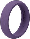 QALO Women's Rubber Silicone Ring, Solar Spell Rubber Wedding Band, Breathable, Durable Engagement Silicone Ring, 5.5mm Wide 2.5mm Thick, Purple, Size 5