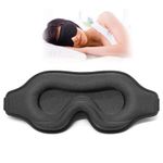Sleep Eye Mask for Men Women, Lash Extensions 3D Sleeping Mask for Side Sleeper, Blackout Night Blindfold Eye Shade Cover for Travel (Black)