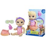 Baby Alive Rainbow Spa Baby Doll, 9-Inch Spa-Themed Toy for Kids Ages 3 and Up, Includes Doll Eye Mask and Bottle, Blonde Hair