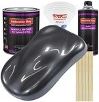 Restoration Shop - Gunmetal Grey Metallic Acrylic Urethane Auto Paint - Complete Gallon Paint Kit - Professional Single Stage High Gloss Automotive, Car, Truck Coating, 4:1 Mix Ratio, 2.8 VOC