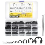 E-Clip Kit, 500 Pcs E-Clip External Retaining Ring Clips, Internal External Retaining Snap Opening Ring Circlips Kit, E-Clip Retaining Snap Opening Ring Circlip Kit, 13 Sizes