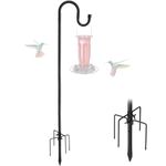 Bird Feeder Pole, 94" Shepherds Hooks for Outdoor, Hummingbird Feeders Stand Heavy Duty with Stable 5-Prong Base, Hanging Plant Shepherd Hook Hanger Stick for Outside Garden Yard Wedding