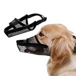 Dog Muzzle Soft Nylon Muzzle - Adjustable Breathable Mesh Muzzle, Dog Mask, Mouth Cover for Anti-Biting Anti-Barking Licking (Size S)