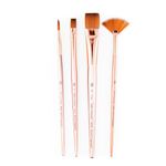 Royal & Langnickel Crafter's Choice Pro 4pc Synthetic Sable Wash Variety Craft Brush Set, Includes - Shader, Wash, Round & Fan Brushes