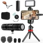 Movo uVlog-Interview Android Vlogging Kit for Interviews: USB-C YouTube Starter Kit with DoubleMic, Phone Mount, Tabletop Tripod, and Light – Ideal Content Creator Kit for Android