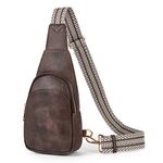 CLUCI Sling Bag Small Crossbody Bag for Women Leather Fanny Packs with Guitar Strap Fashion Waist Packs