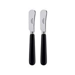 SABRE PARIS - Pop 2Pc Butter Knife Set - Butter Spreader - Stainless Steel Knife - Black