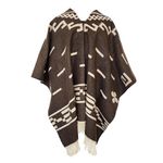 LATITUDE ZERO Alpaca Wool Poncho -Serape | Warm & Soft Clint Eastwood poncho| cowboy - Western - Style, Brown, One Size