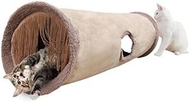 Petest Collapsible Cat Tunnel Pet Play Tube Crinkle Tunnel with Cat Toys，Length 35" Diameter 9.7"