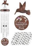 Fabuday Memorial Wind Chimes for Loss of Mother - 36" Hummingbird Sympathy Windchimes for Outside, Sympathy Gift in Memory of Mom Bereavement Condolences Grief Remembrance Funeral