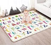 Baby Play Mat, Reversible Playmat for Floor, Double Sided Kids Activity Mats 47"x70", Toddler XPE Crawling Mat, Non-Slip Foam Playmats