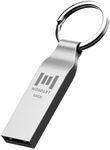 MOSDART 64GB Waterproof Metal USB 2.0 Flash Drive - Keychain Thumb Drive Memory Stick Jump Drive Data Storage for Computers - exFAT, Shockproof and Dustproof (Silver)