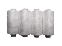 Chidakash® 550 M 4 Pcs Strong and Durable Cotton Polyester White Sewing Threads for Machine and Hand Sewing Accessories