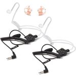 HYS 3.5mm Police Listen Only Acoustic Tube Earpiece with One Pair Medium Earmolds for Speaker Mics