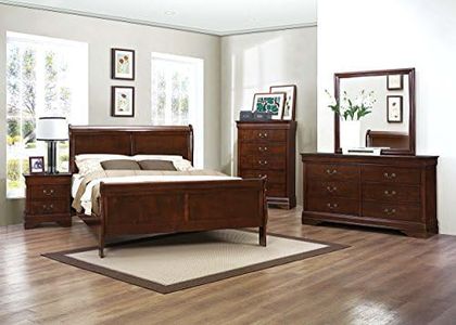 Homelegance Quincy Sleigh Panel Bed, King, Cherry